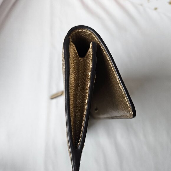 Michael Kors Pale Gold Stud Leather Flat Continental Wallet - Picture 4 of 5